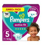 Pampers Active Fit Size 5, 52 Nappies, 11kg-16kg, Jumbo Pack Baby Accessories & Cleaning Boots   