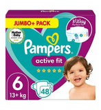 Pampers Active Fit Size 6, 48 Nappies, 13kg , Jumbo Pack Baby Accessories & Cleaning Boots   