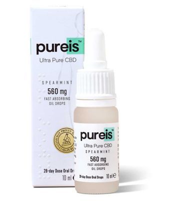 Pureis Ultra Pure CBD 560mg 6.0% Spearmint Fast Absorbing Oil Drops 10ml Aromatherapy Boots   