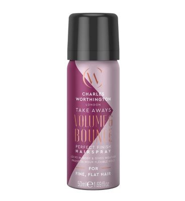 Charles Worthington Volume and Bounce Perfect Finish Hairspray Takeaway 50ml Haircare & Styling Boots   