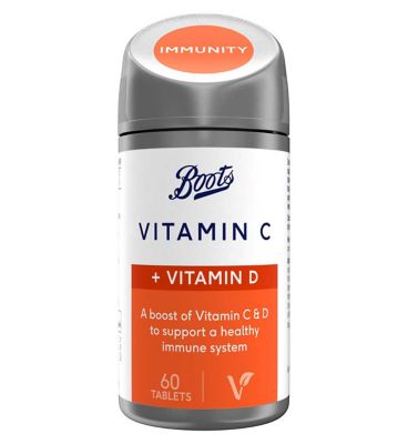 Boots Vitamin C + Vitamin D, 60 Tablets GOODS Boots   