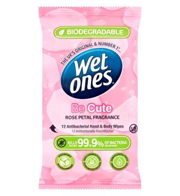 Wet Ones Be Cute Biodegradable Antibacterial Hand Wipes, 12 Pack