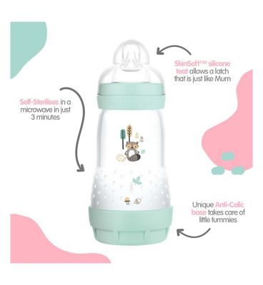 MAM Colours of Nature Anti Colic Self Sterilising Bottle 260ml - 2 Pack Toys & Kid's Zone Boots   