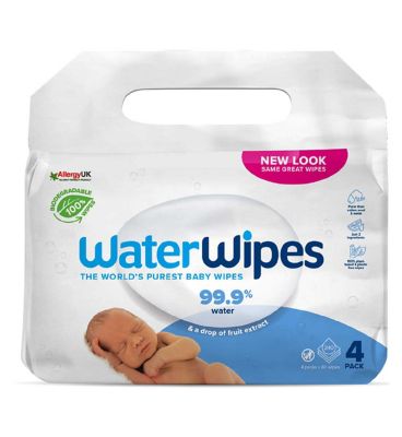 WaterWipes Original Plastic Free Baby Wipes 4pk (240 wipes)