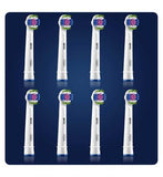 Oral-B 3D White Toothbrush Head with CleanMaximiser Technology, 8 Pack Dental Boots   