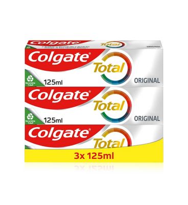 Colgate Total Original Toothpaste 125ml Pack of 3 Accessories & Cleaning Boots   