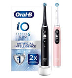 Oral-B iO6 Electric Toothbrush - Black Lava & Pink Sand Duo Pack Dental Boots   