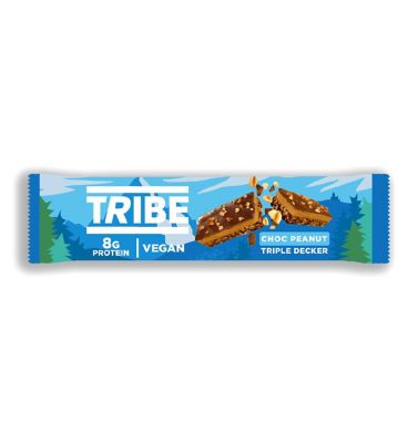 TRIBE Plant Protein Vegan Choc Peanut Triple Decker Bar 40g - McGrocer