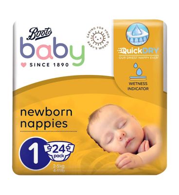 Boots Baby Newborn Nappies Size 1 24s - McGrocer
