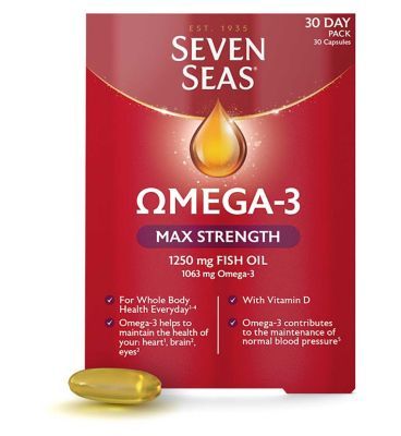 Seven Seas Omega-3 Fish Oil Max Strength with Vitamin D 30 Capsules GOODS Boots   