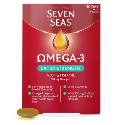 Seven Seas Omega-3 Fish Oil Extra Strength with Vitamin D 30 Capsules GOODS Boots   