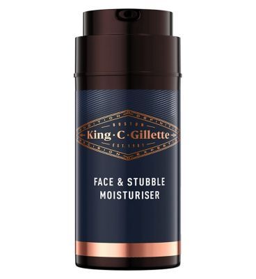 King C. Gillette Face & Stubble Moisturiser 100ml Men's Toiletries Boots   