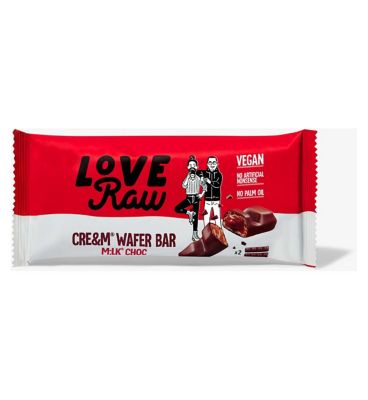 Love Raw Vegan Cream Filled Wafer Bar Milk Chocolate 43g Health Foods Boots   