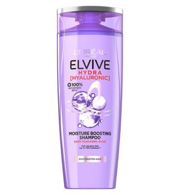 L'Oreal Paris Elvive Hydra Hyaluronic Shampoo with Hyaluronic Acid for Dry Hair 400ml Haircare & Styling Boots   