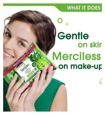 Simple Kind to Skin Biodegradable Cleansing Wipes 50 PC Make Up & Beauty Accessories Boots   