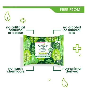 Simple Kind to Skin Biodegradable Cleansing Wipes 25 PC Make Up & Beauty Accessories Boots   