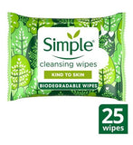 Simple Kind to Skin Biodegradable Cleansing Wipes 25 PC Make Up & Beauty Accessories Boots   