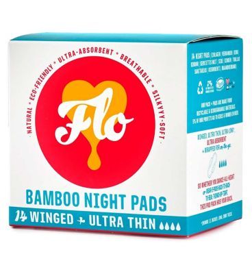 FLO Bamboo Night Pads (14 pads) Women's Toiletries Boots   