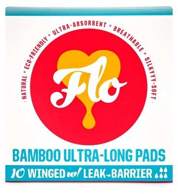 FLO Bamboo Ultra-Long Pads (10 pads) Women's Toiletries Boots   