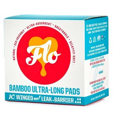 FLO Bamboo Ultra-Long Pads (10 pads) Women's Toiletries Boots   