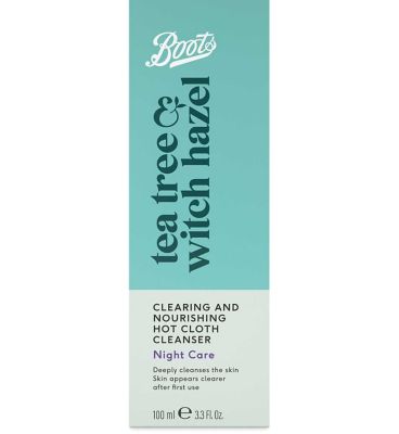 Boots Tea Tree & Witch Hazel Clearing & Nourishing Hot Cloth Cleanser 100ml GOODS Boots   