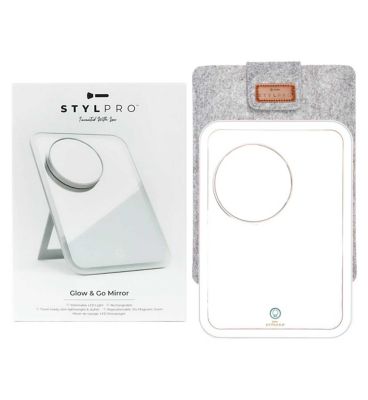 STYLPRO GO AND GLOW LED Travel Mirror Make Up & Beauty Accessories Boots   