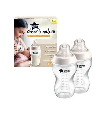 Tommee Tippee Closer to Nature Baby Bottle 340ml with Medium Flow  Anti-Colic Tea, Baby Bottles