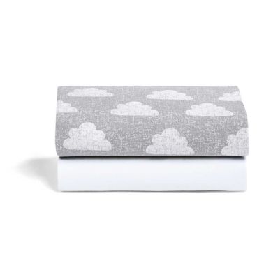 Snuz Twin Pack Fitted Crib Sheets - Cloud GOODS Boots   