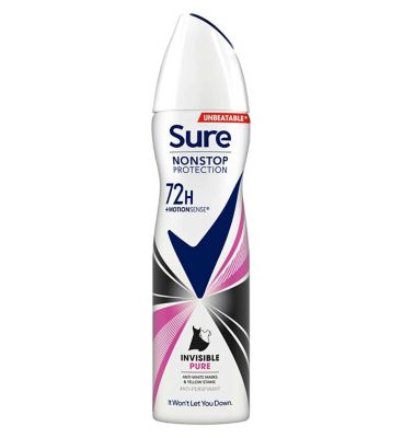 Sure Invisible Pure Nonstop Protection Anti-perspirant Deodorant Aerosol 150 ml Deodorants Boots   