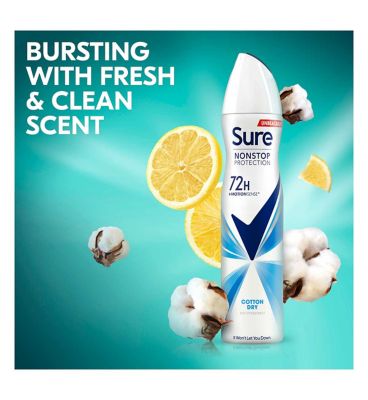 Sure Cotton Dry Nonstop Protection Anti-perspirant Deodorant Aerosol 250 ml Deodorants Boots   