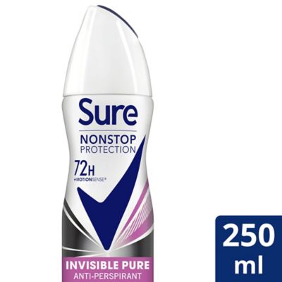 Sure Invisible Pure Nonstop Protection Anti-perspirant Deodorant Aerosol 250 ml Deodorants Boots   