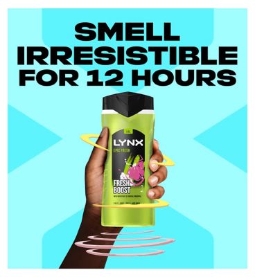 Lynx Epic Fresh Grapefruit & Tropical Pineapple Scent Shower Gel 500ml Men's Toiletries Boots   