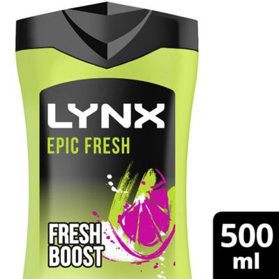 Lynx Epic Fresh Grapefruit & Tropical Pineapple Scent Shower Gel 500ml Men's Toiletries Boots   