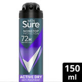 Sure Men Active Dry Nonstop Protection Anti-perspirant Deodorant Aerosol 150 ml GOODS Boots   