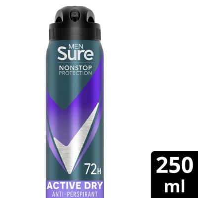 Sure Men Active Dry Nonstop Protection Anti-perspirant Deodorant Aerosol 250ml GOODS Boots   