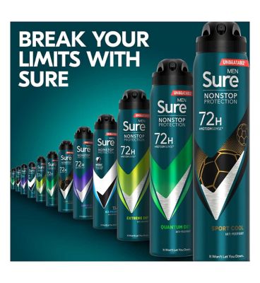 Sure Men Sport Cool Nonstop Protection Anti-perspirant Deodorant Aerosol 250ml GOODS Boots   