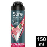 Sure Men Ultra Fresh Nonstop Protection Anti-perspirant Deodorant Aerosol 150 ml Men's Toiletries Boots   