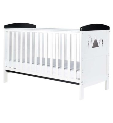 Ickle Bubba Coleby Style Cot Bed and Sprung Mattress - Mono Mountains GOODS Boots   