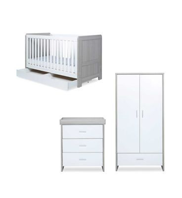 Ickle Bubba Pembrey 3 Piece Furniture Set, Under Drawer and Sprung Mattress - Ash Grey GOODS Boots   