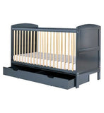 Ickle Bubba Coleby Classic Cot Bed, Under Drawer and Sprung Mattress - Scandi Grey GOODS Boots   