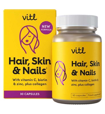 Vitl Hair, Skin & Nails Capsules 30s General Health & Remedies Boots   