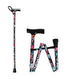 NRS Folding Walking Stick Black Floral General Household Boots   