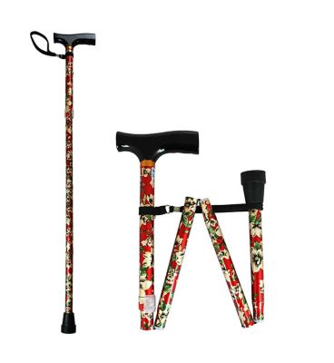 NRS Folding Walking Stick Red Floral General Household Boots   