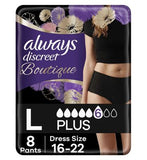 Always Discreet Boutique Incontinence Pants Low-Rise Large Black x8 Women's Toiletries Boots   