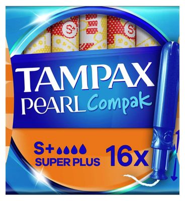 Tampax Pearl Compak Super Plus Tampons With Applicator x16 - McGrocer
