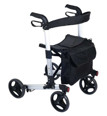 NRS Healthcare Compact Easy Folding Rollator, Silver - McGrocer