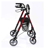 NRS Healthcare Lightweight Four Wheeled Rollator with Seat - Red General Household Boots   