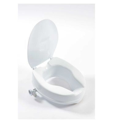 NRS Healthcare Linton Plus Raised Toilet Seat with Lid - 100mm/4Inches General Household Boots   