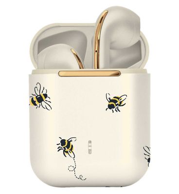 VQ Earbuds Apple-compatible and wireless Cath Kidston Bees