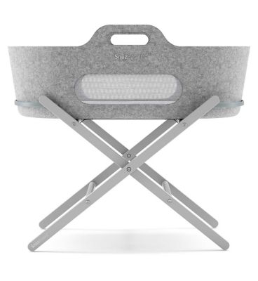 SnuzBaskit Light Grey Moses Basket & Dove Grey Stand Set